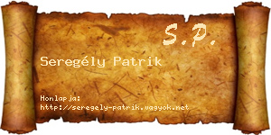 Seregély Patrik névjegykártya