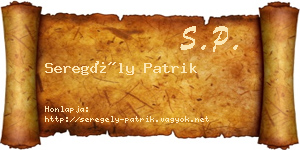 Seregély Patrik névjegykártya