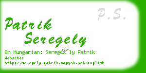 patrik seregely business card